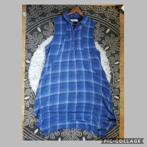 Isabella Sinclair blue plaid pattern dress size XL